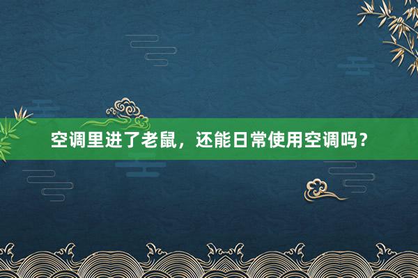 空调里进了老鼠，还能日常使用空调吗？